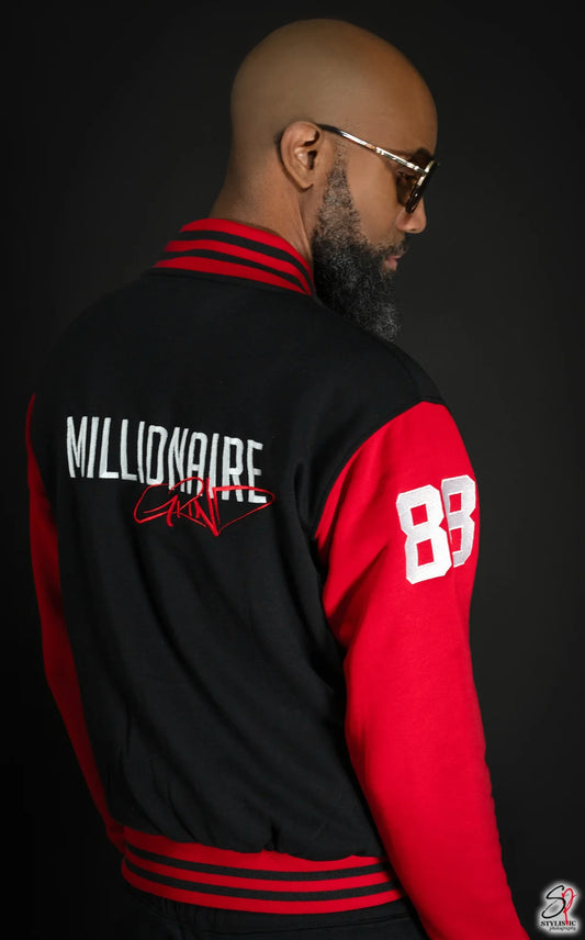 Millionaire Grind - Embroidered Cotton Varsity Jogger Set