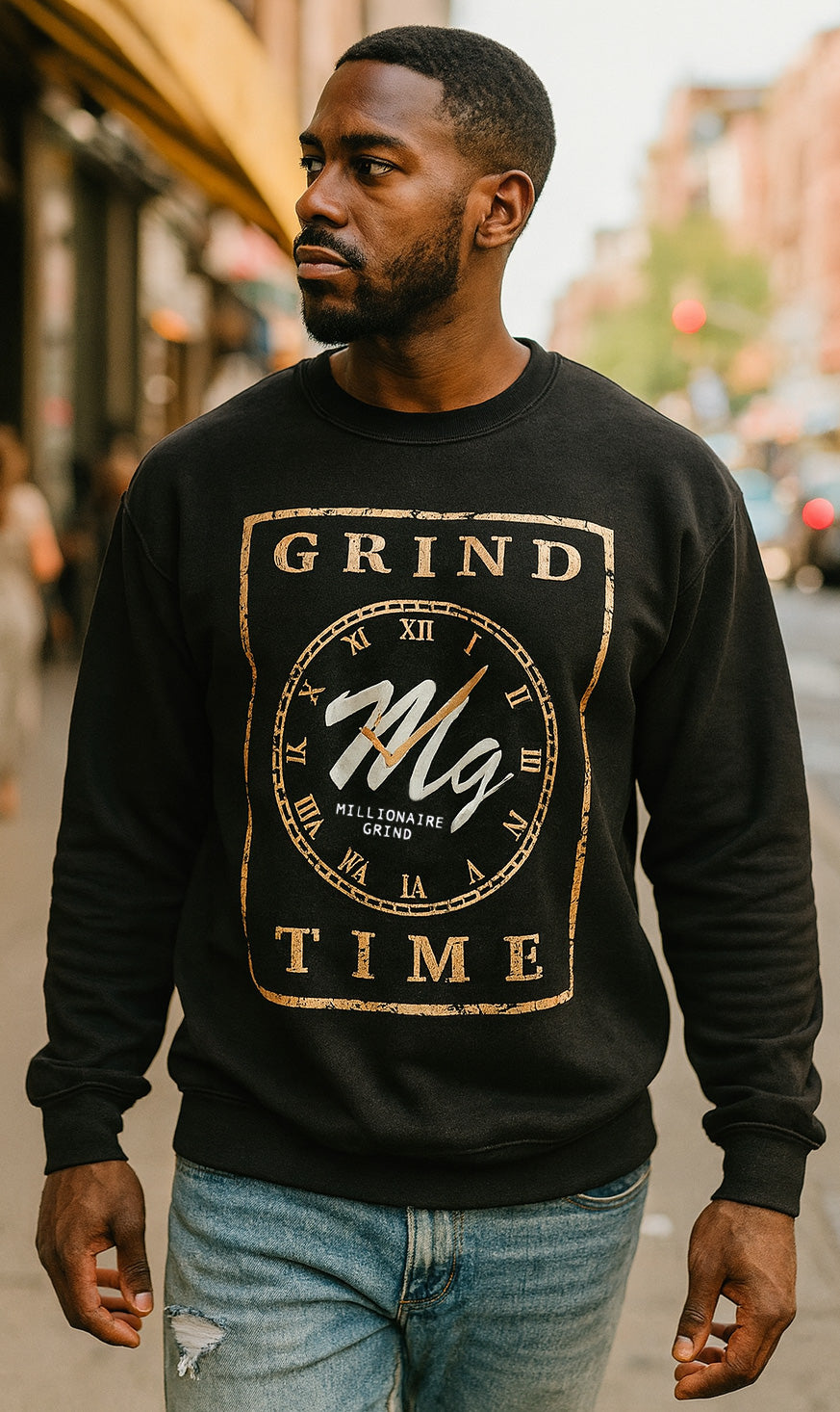 Grind Time Crew - (Black / White / Gold)