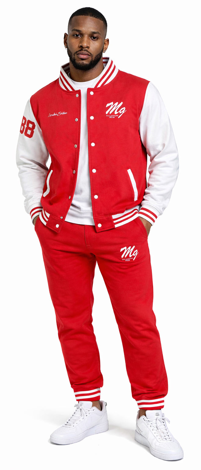 Millionaire Grind - Embroidered Cotton Varsity Jogger Set