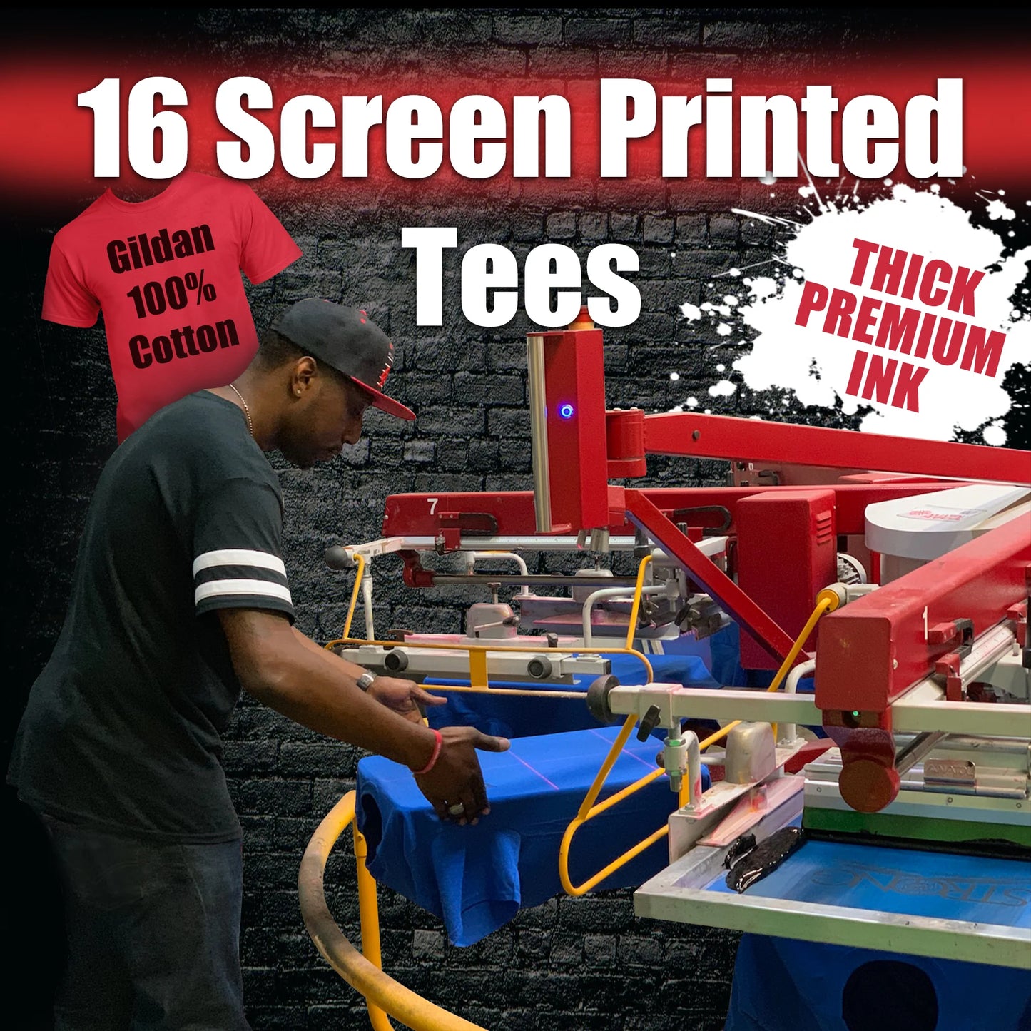 16 Screen Printed T Shirts
