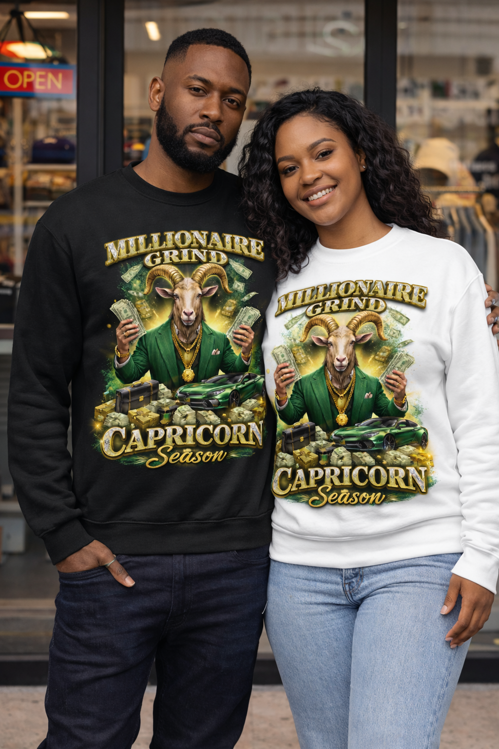 Millionaire Grind - Capricorn Season Crew Neck Sweatshirt