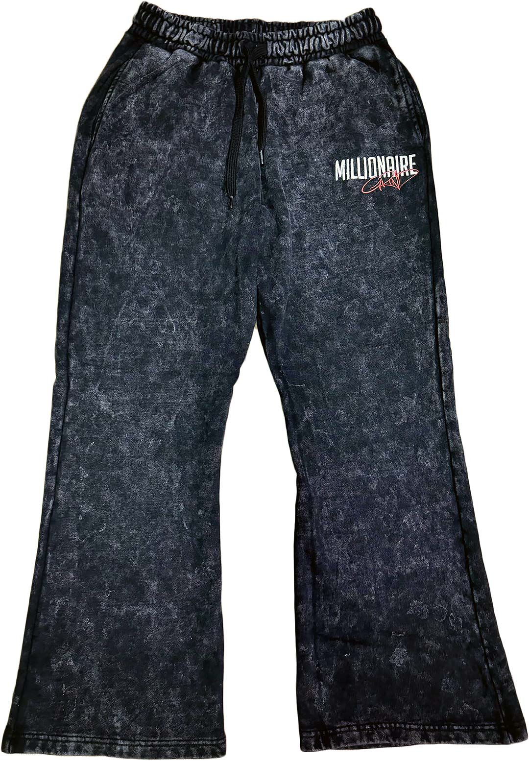Millionaire Grind - Super Heavyweight Acid Wash Stacked Jogger Set - (Black)