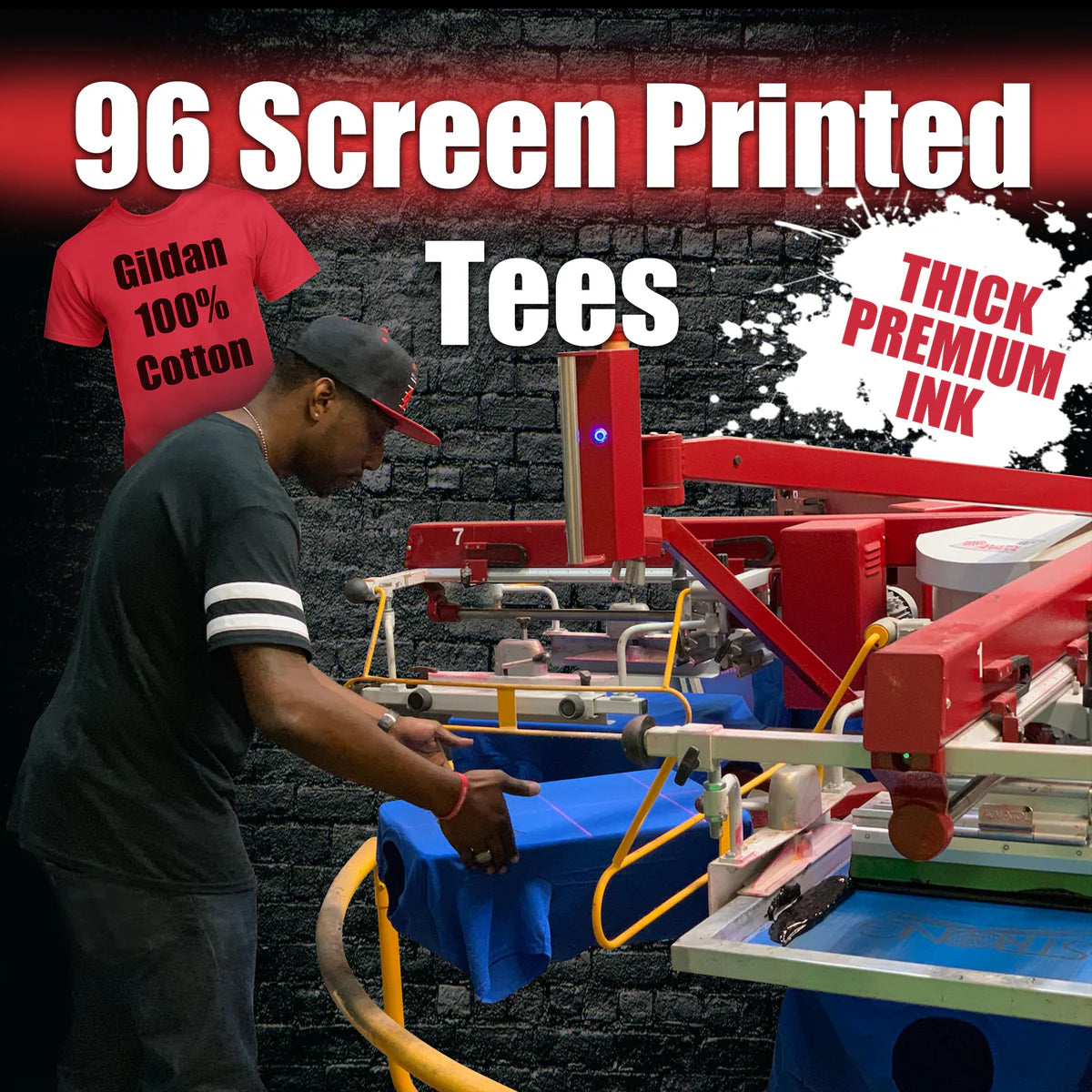 96 Screen Printed T Shirts