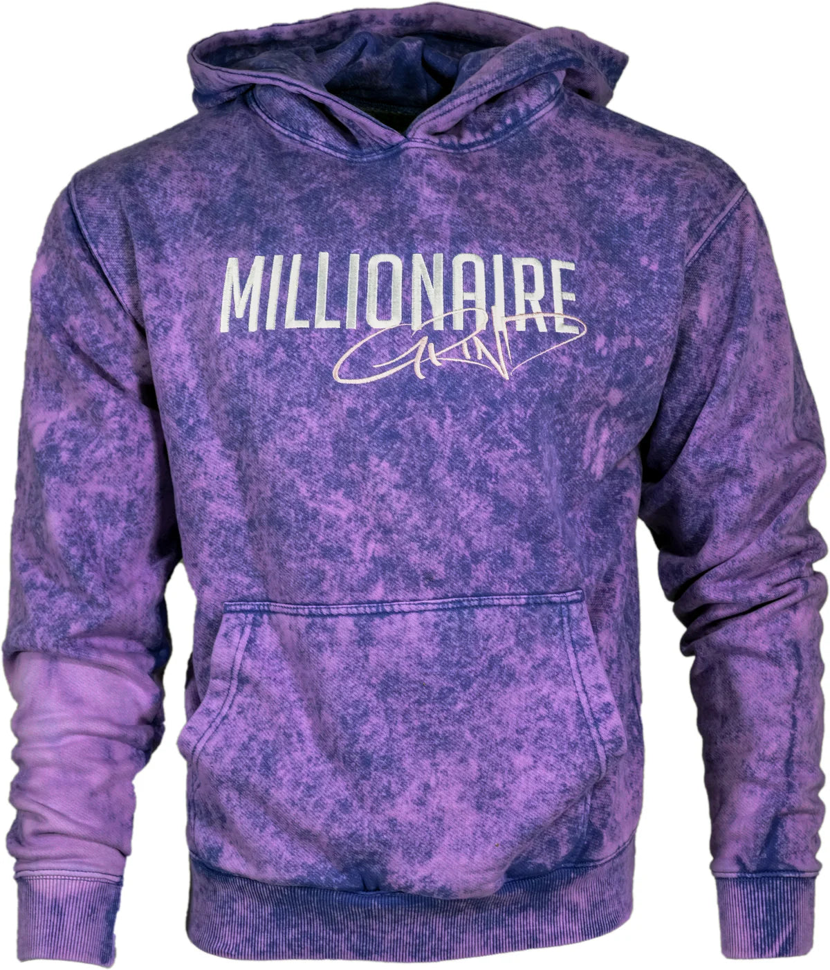 Millionaire Grind - Heavyweight Embroidered Acid Wash Stacked Jogger Set - (Purple)