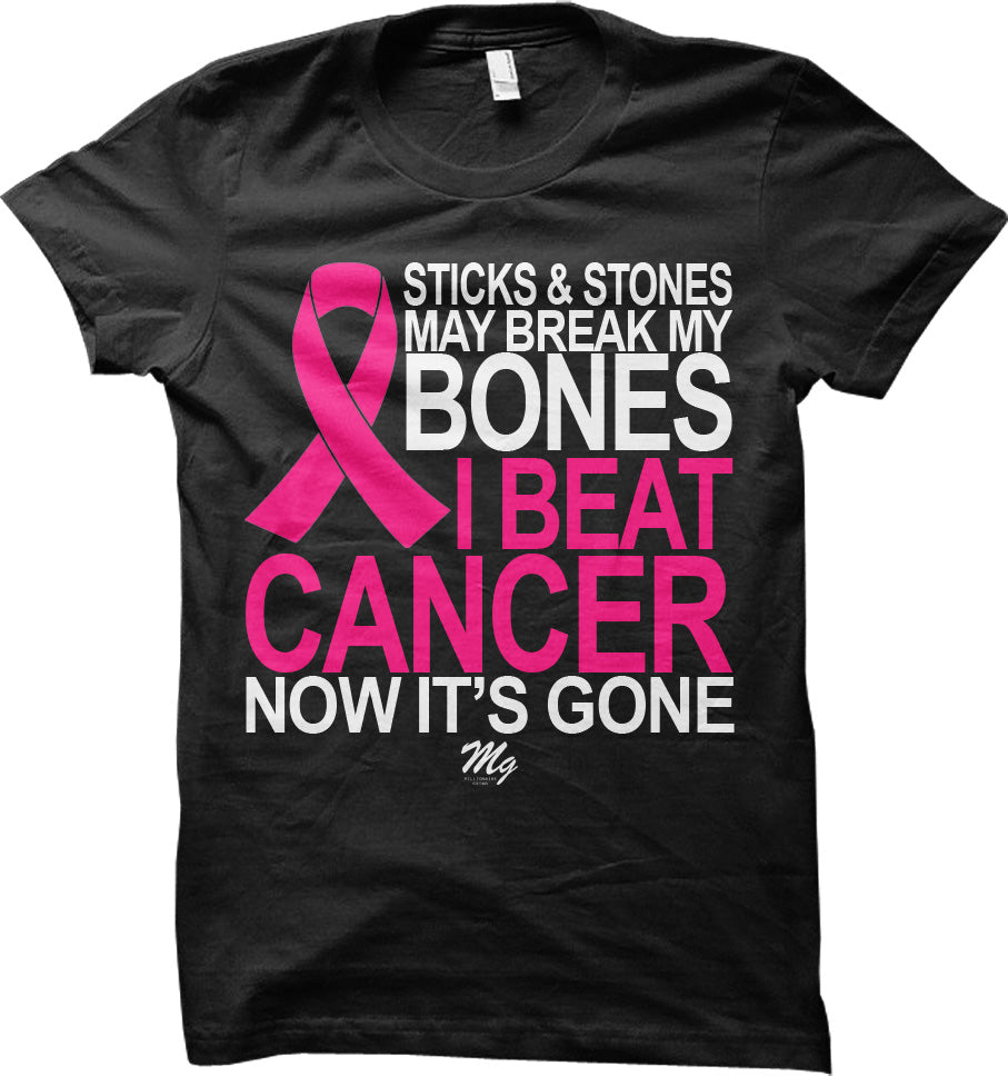 Millionaire Grind - Sticks & Stones Breast Cancer Awareness T Shirt