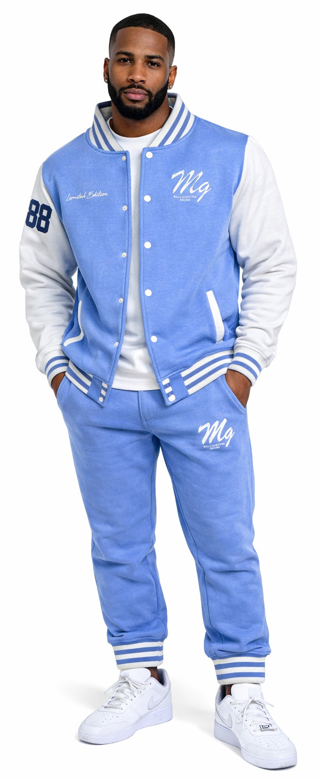 Millionaire Grind - Embroidered Cotton Varsity Jogger Set